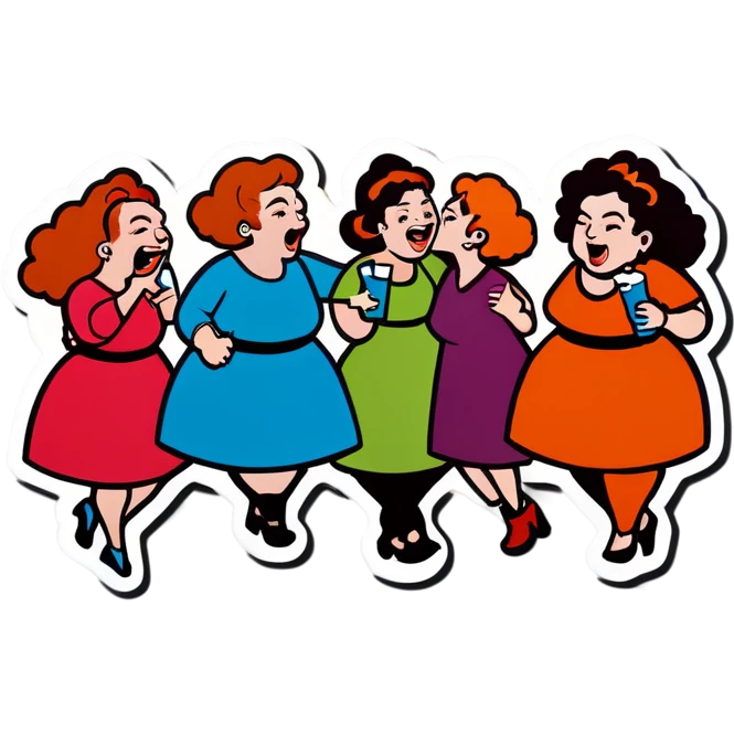 Large group of drunk women emoji