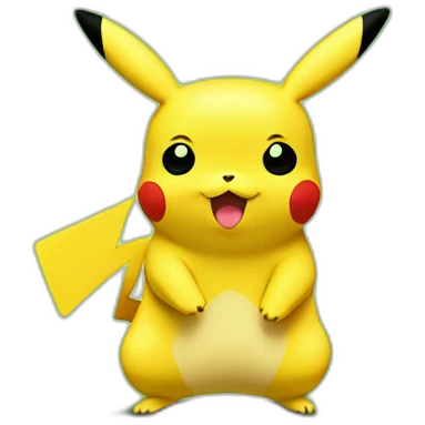 pikachu in round green background emoji