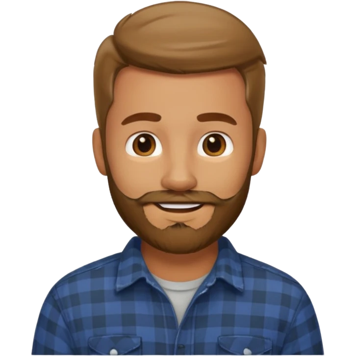 Hombre, barba,rubio oscuro, camisa franela guapo emoji