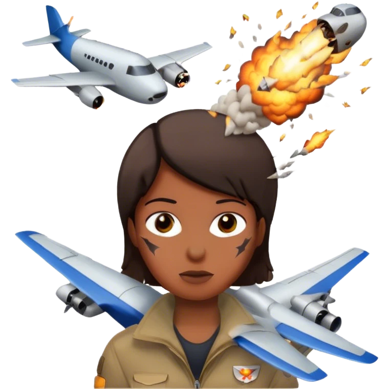 Tour jumelle avec un avion et une explosio emoji