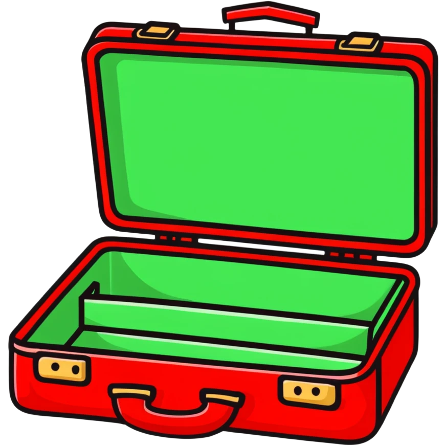 red open suitcase emoji