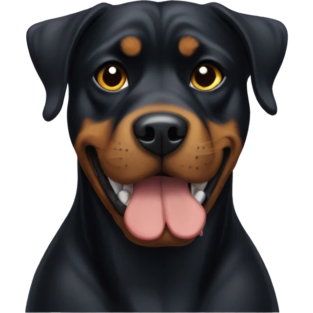 Black Rottweiler Pitt mix dog  emoji