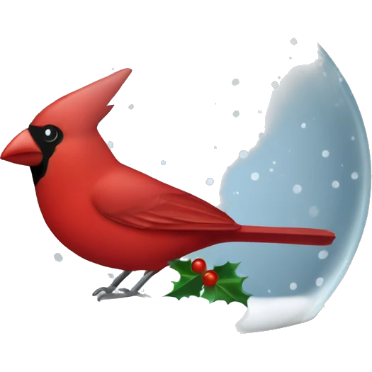 Christmas cardinal snow globe  emoji