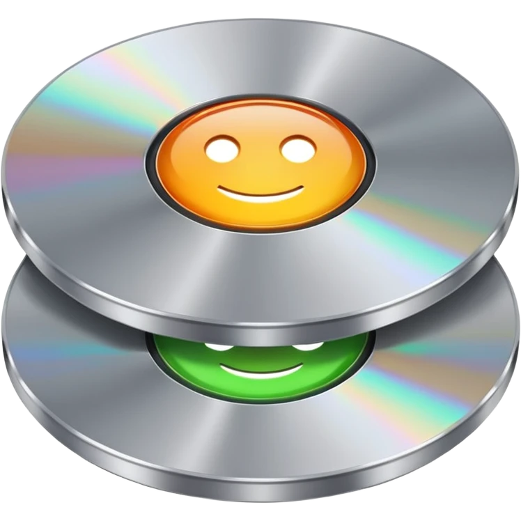 two metal computer disks emoji