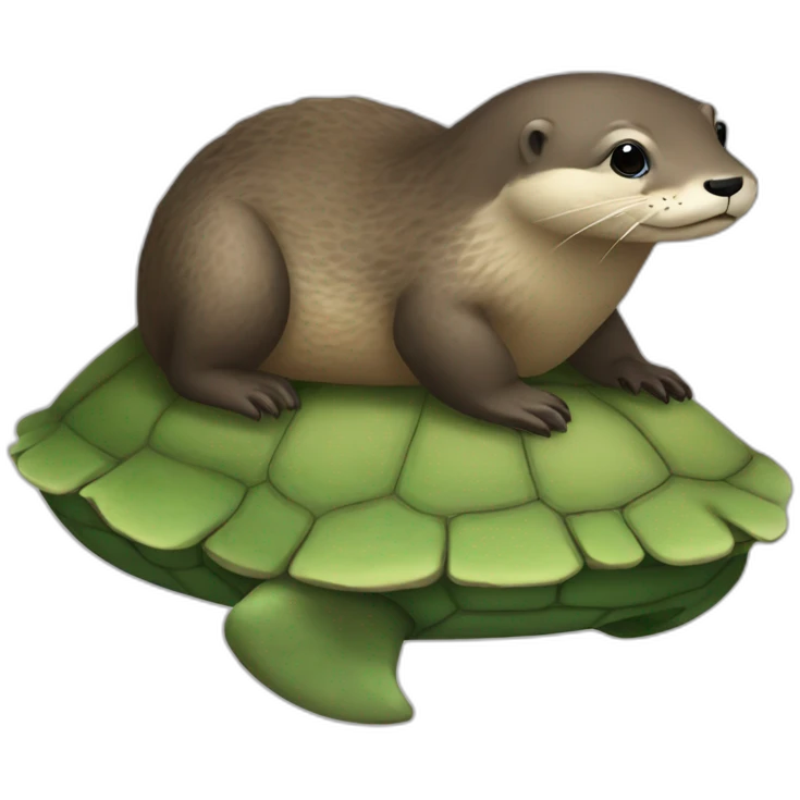 Loutre sur une tortue emoji