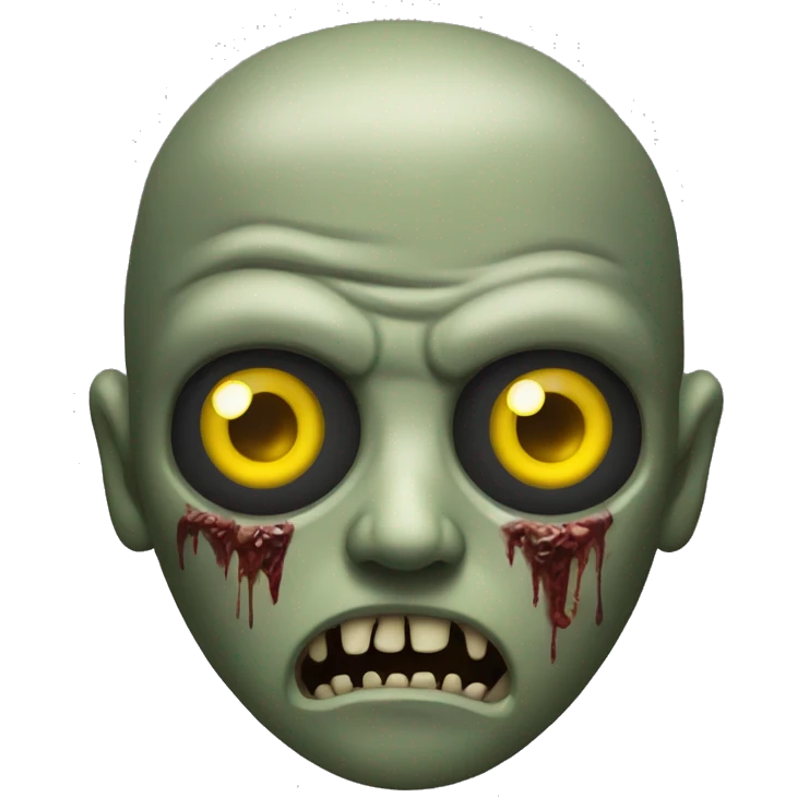 one army Zombie head with yellow eye emoji
