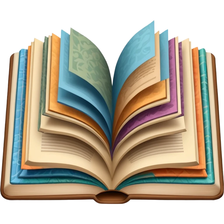 an open book with wallpaper samples. emoji