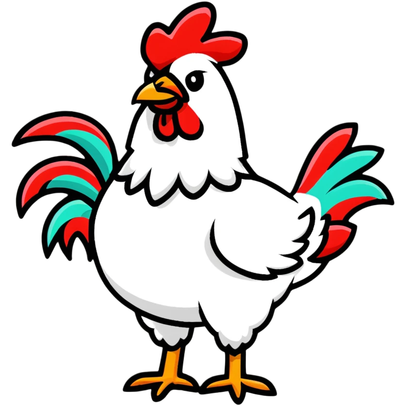 Heihei the rooster from Moana, colorful tropical chicken emoji