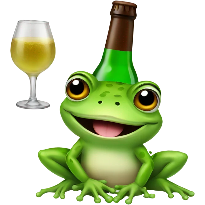 frog with alcohol emoji