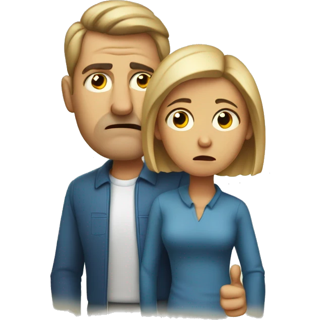 disappointed mother and father giving thumbs down emoji