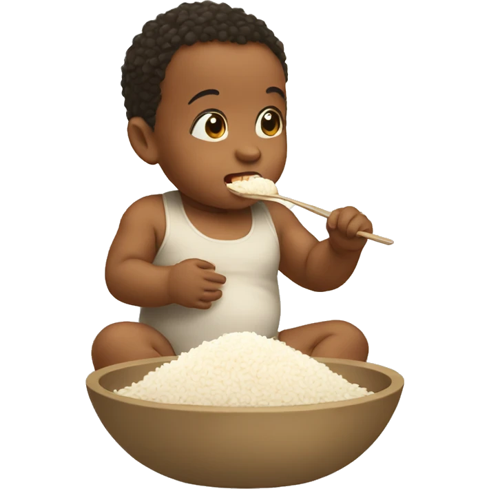 Baby eating rice emoji