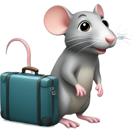 rat with suitcase emoji