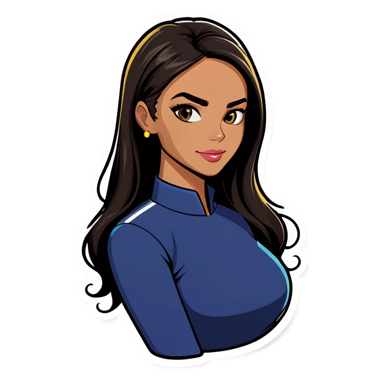Mujer fit cabello negro  emoji