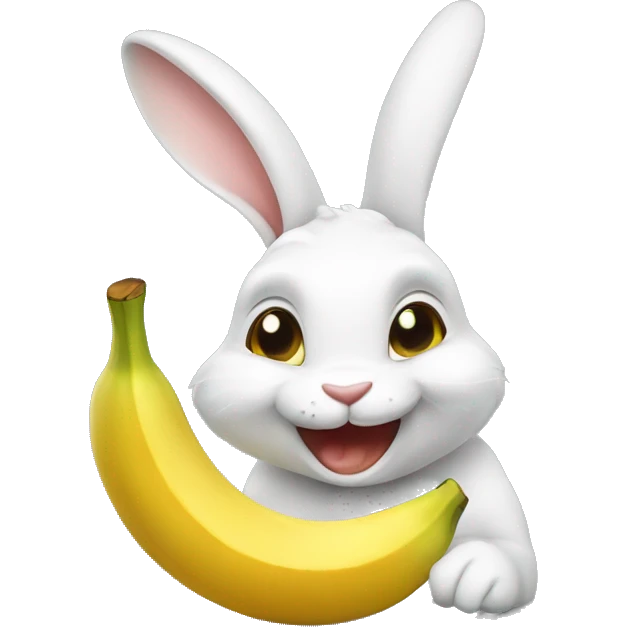 dutch bunny smiling eating some banana emoji