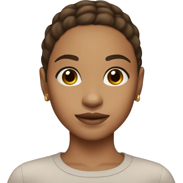 Lightskin girl brown hair  emoji