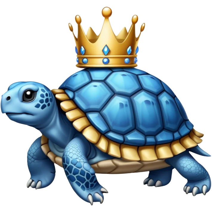 Blue tortoise with a crown emoji