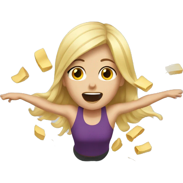 Falling blonde emoji