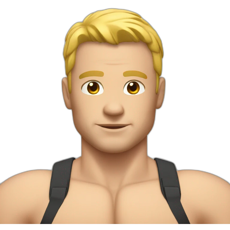 White Muscular man body in swim wezr emoji