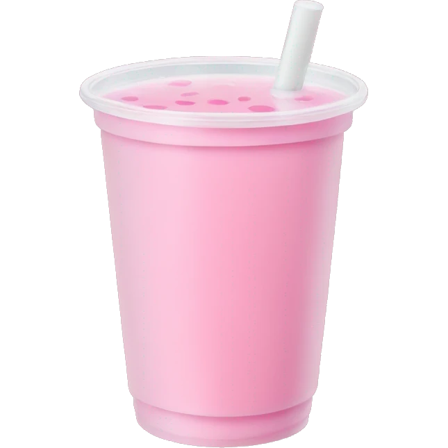 Pink boba tea plastic cup emoji