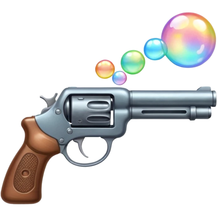 The gun blows bubbles. emoji