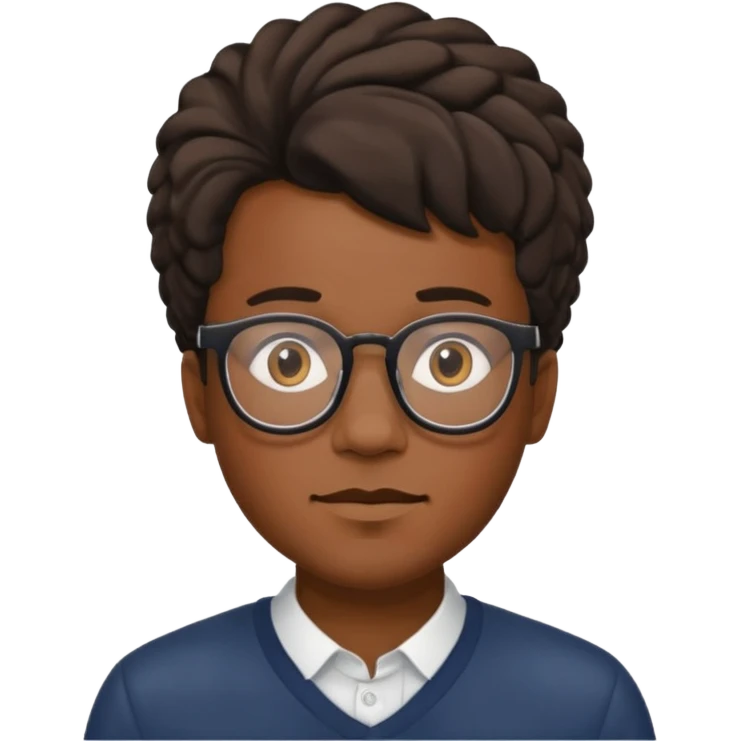 Black m’en with glass and semi free form the haïr style  emoji