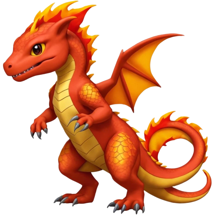 Guilmon-Salandit-Charmeleon-Fakémon-hybrid-creature (full body)  emoji