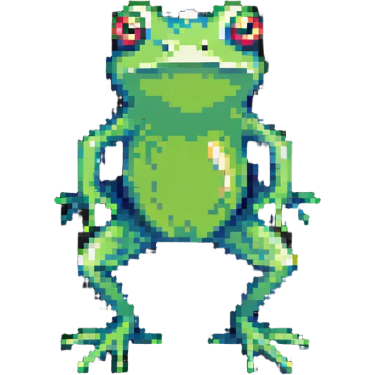 green frog standing on its legs emoji