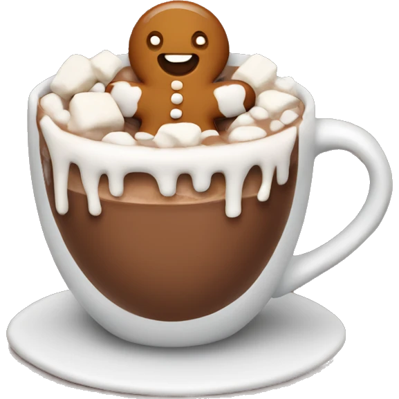hot chocolate with gingerbread man emoji
