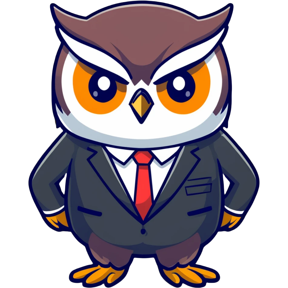 owl wearing a business suit emoji