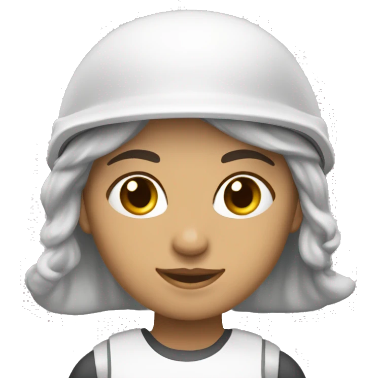 Mulher branca Loira, com capacete branco emoji