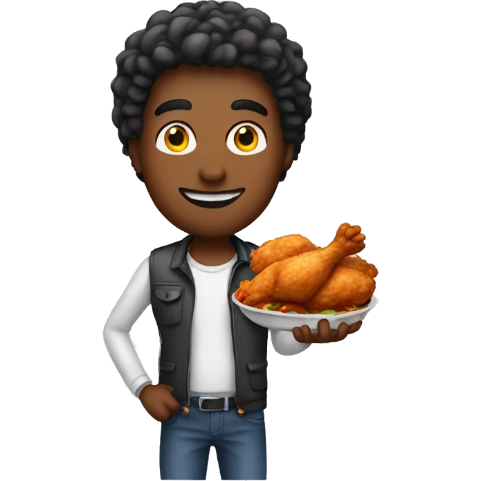 guy holding fried chicken emoji