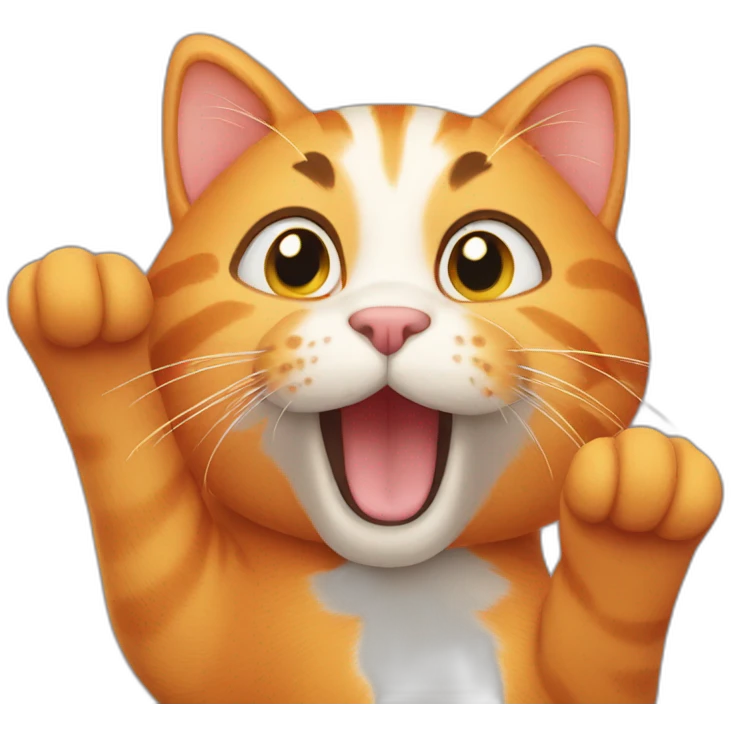 orange cat waving emoji