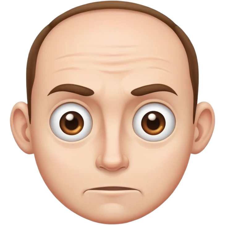 Guy with an extremely large forehead, comically huge forehead, male character emoji