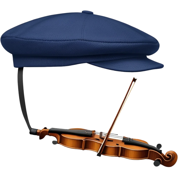a floating Navy blue Brixton fiddler cap hat emoji
