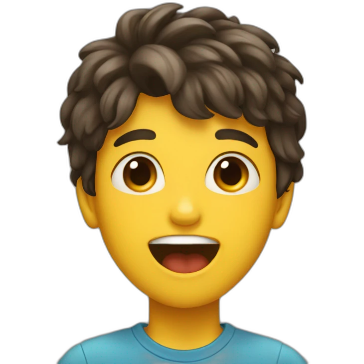 Boy with tongue emoji