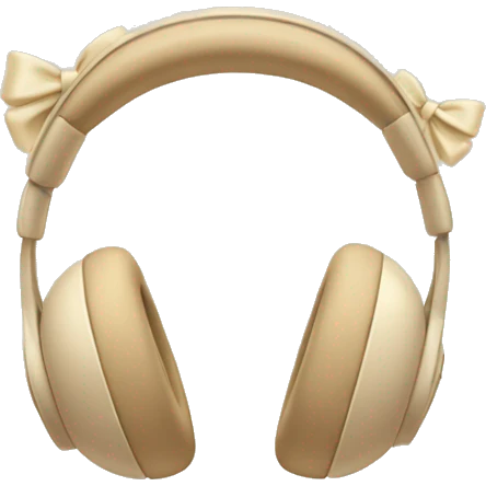 beige apple headphones with beige bows emoji