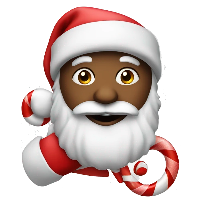 Santa with a candy cane emoji