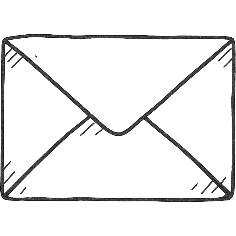 beige envelope hand drawn outline icon emoji