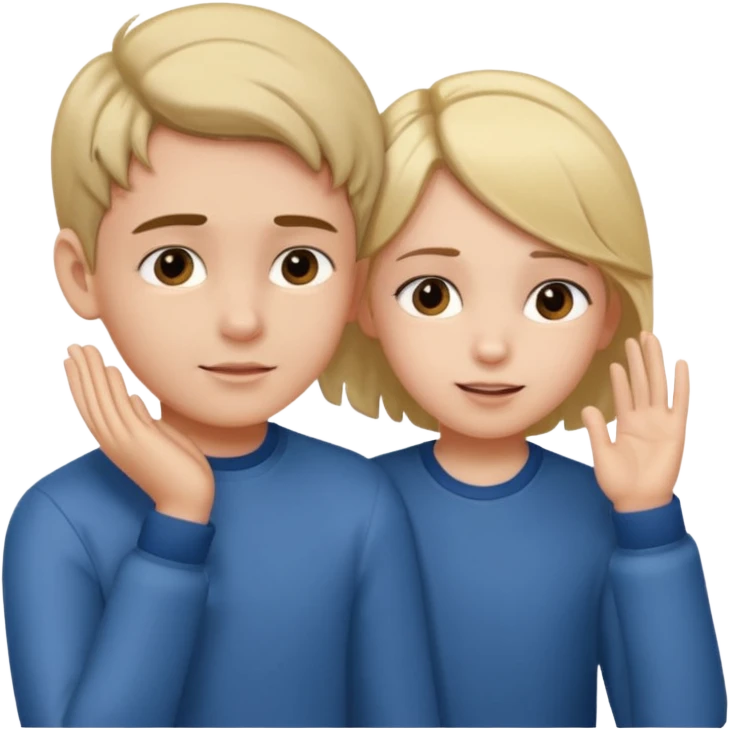 a boy putting a girls hair behind her ear gesture emoji