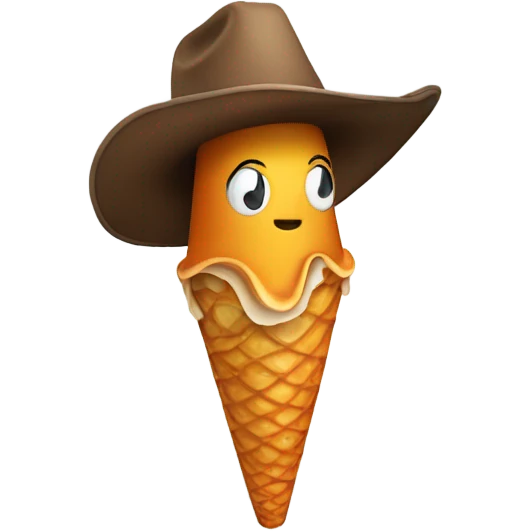 Ice cream cone but instead of ice cream it’s a squid tentacle and it has a cowboy hat emoji