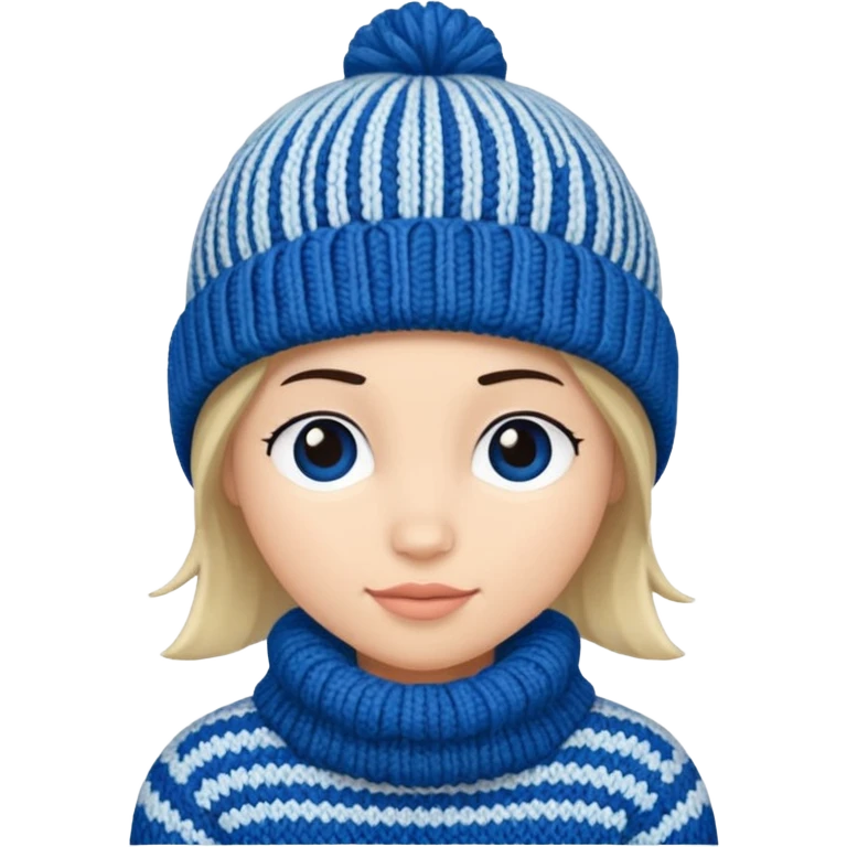 The beanie has a knitted pattern with cozy stitching emoji