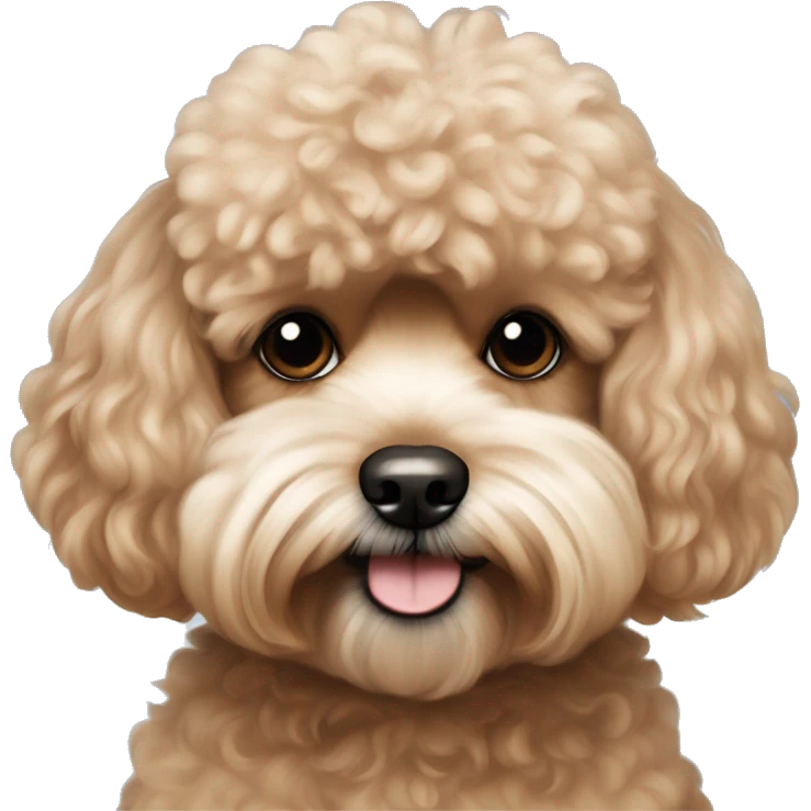 apricot-brown shih-tsu poodle portrait emoji