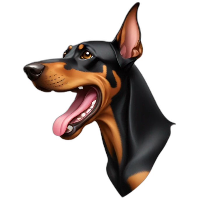 doberman with tongue emoji