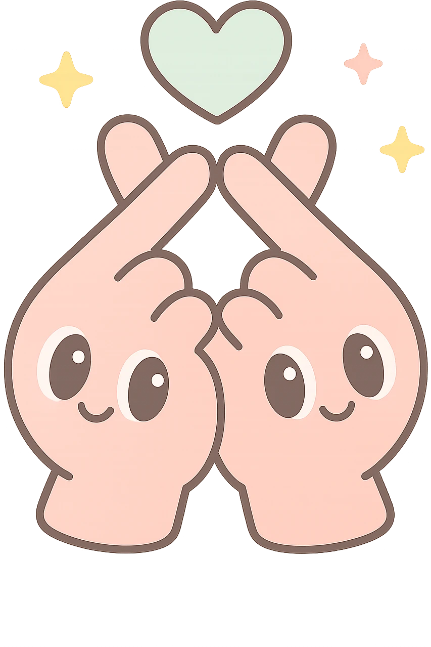 Korean heart hand gesture emoji