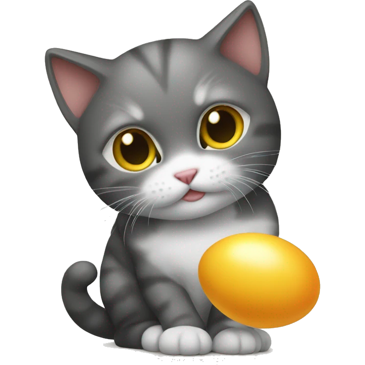 kitty eating egg emoji