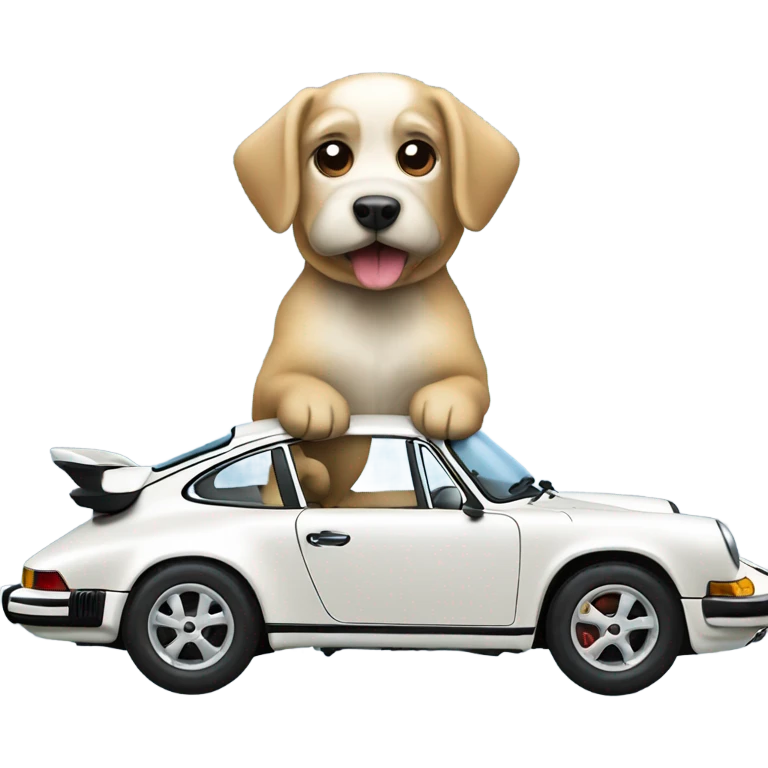 911 Porsche dog driving emoji