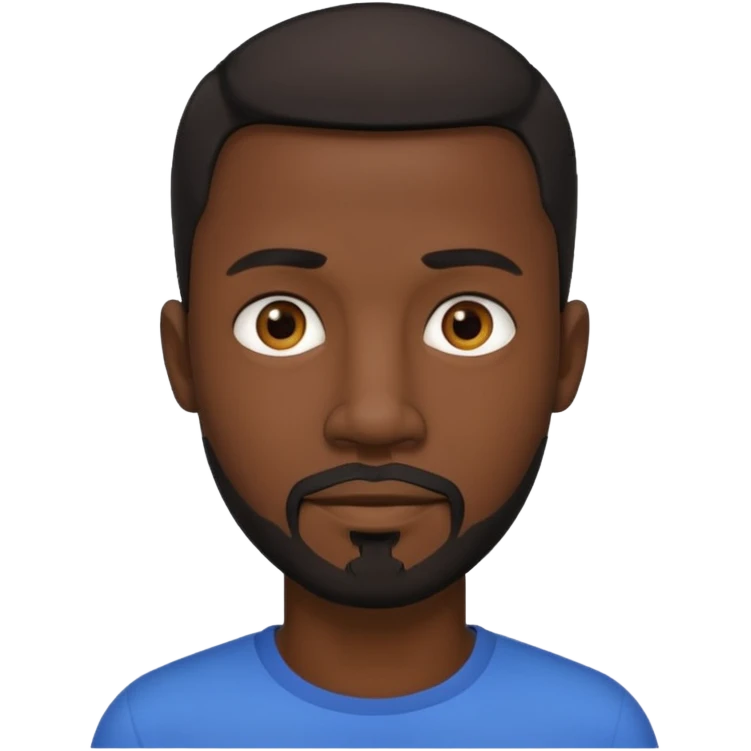 Tall slim African man with short hair and goatee beard emoji
