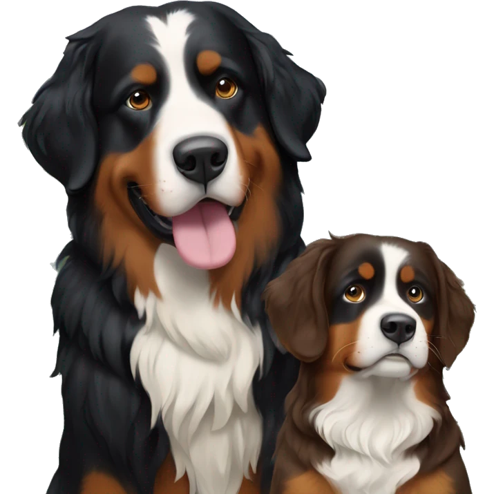 Paméla Bourgault and bernese mountain dog emoji