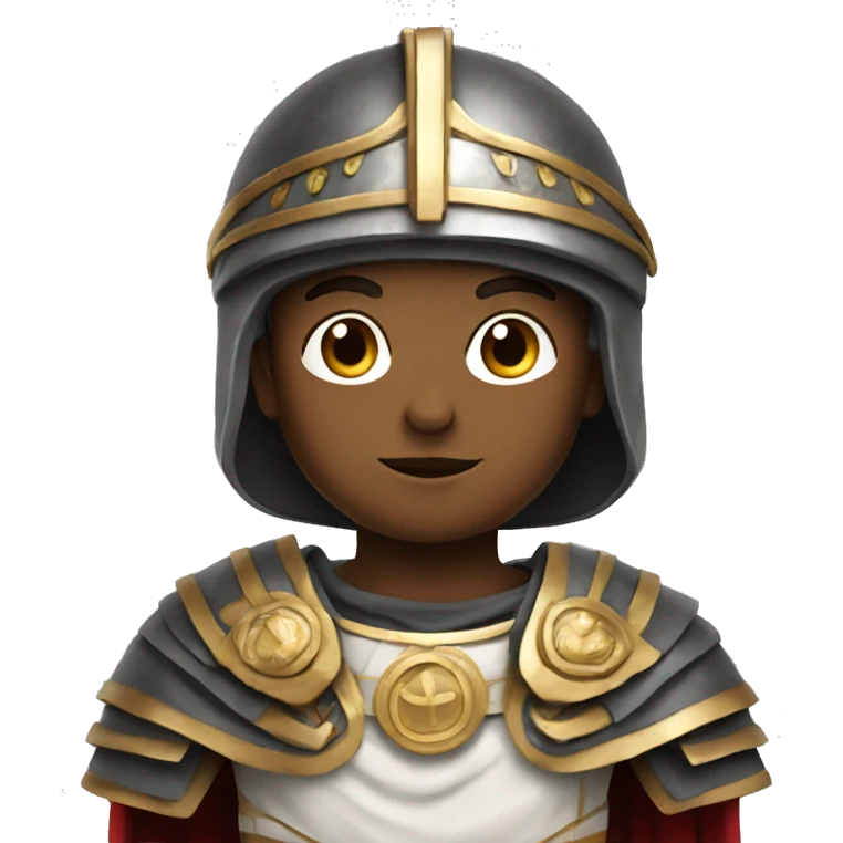 A boy dressed in oversized roman gear emoji