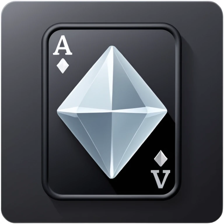 3d diamond shape matte black. diamond shape like on a playing card emoji